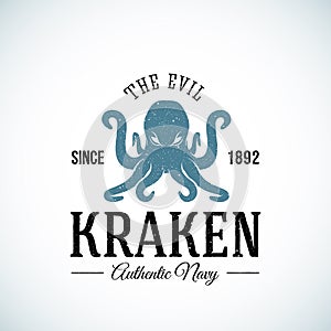 The Evil Kraken Authentic Navy Abstract Vector photo