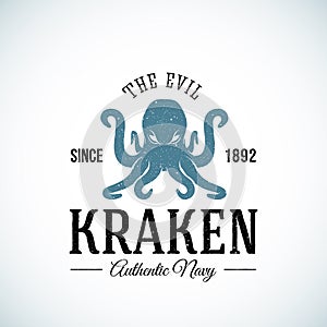 The Evil Kraken Authentic Navy Abstract Vector