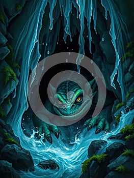 Evil lizard in the cave.