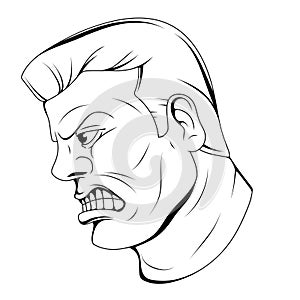 Evil man. Vector illustration of a sketch evil sinister man super villain or bad boss