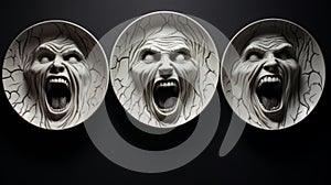 Evil Maniacal Faces: Unique Relief Sculpture Plates By Greg Rucka