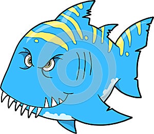 Evil Mean Shark Vector