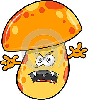 Evil Mushroom Vector Illustration
