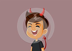 Evil Naughty Boy Laughing Vector Cartoon