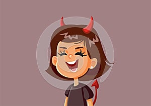 Evil Naughty Girl Laughing Vector Cartoon