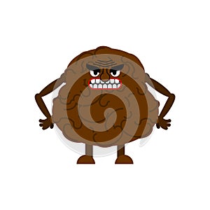 Evil poop. Angry . Vector illustration