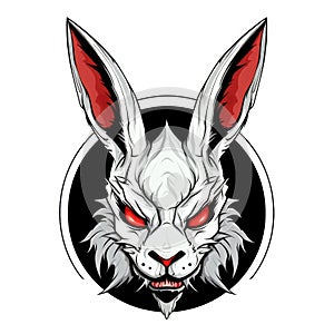 Evil rabbit. Portrait of a rabbit devil