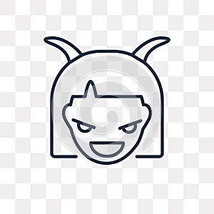 Evil vector icon isolated on transparent background, linear Evil