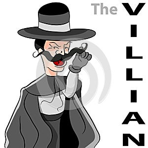 Evil Villian Moustache Man