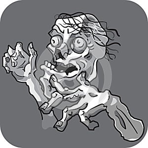 The evil zombie or skeleton with hands hand drawn