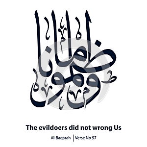 The evildoers did not wrong Us, Verse No 57 from Al-Baqarah