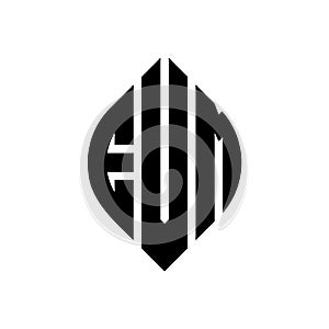 EVM circle letter logo design with circle and ellipse shape. EVM ellipse letters with typographic style. The three initials form a