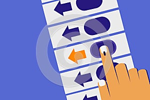 Hand casting vote in Electronic voting machine