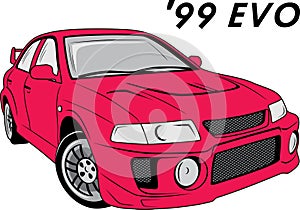 99 EVO car for t-shirt design photo