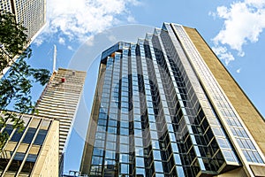 Evo, Place Victoria and the 628 Saint-Jacques buildings in downtown Montreal