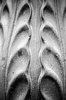 Iron wave-shaped black and white texture photo