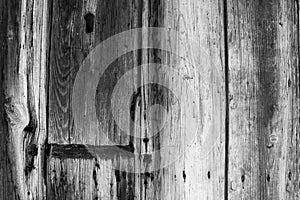 Black and white texture of old vertical wooden planks