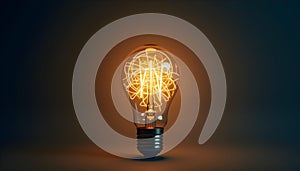 An evocative close-up image showcasing a single light bulb on a minimalistic background. The