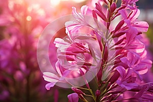 Evocative Fireweed flowers. Generate Ai