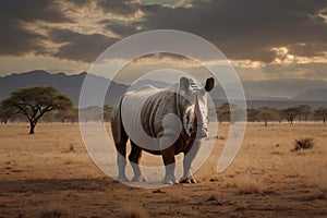 evocative image of alone rhinoceros