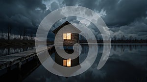 Solitary Light in the Stormy Night