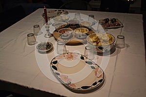 Table set with aperitifs