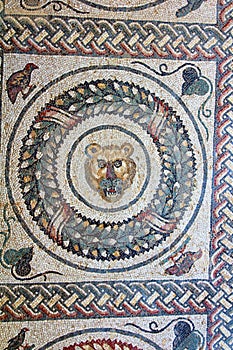 Mosaic floor, Villa Romana del Casale 300 AD Piazza Armerina Sicily, Italy.  UNESCO World Heritage site photo