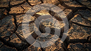 An evocative photograph capturing the loneliness and desolation of a land scarred by drought, where cracked soil and photo