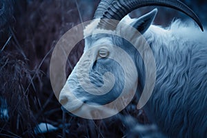 evocative portrait goat in the cold generative ai