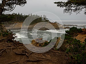 Evocative rock formations on the coast