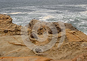 Evocative rock formations on the coast