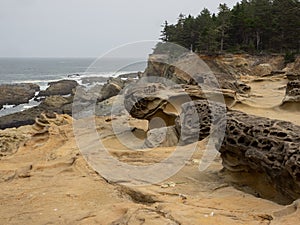 Evocative rock formations on the coast