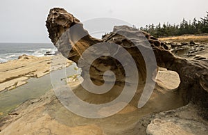 Evocative rock formations on the coast