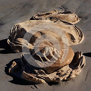 Evocative rock formations in desert
