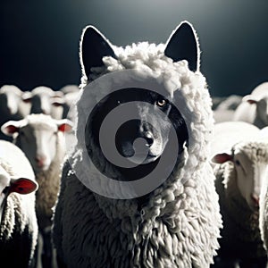 Wolf in sheep clothing. Camouflaged Malice: The True Nature Revealed. Subterfuge and Deception: Unmasking the Wolf. photo