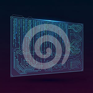 Evokes a high tech cybernetic environment suitable for sci fi or digital