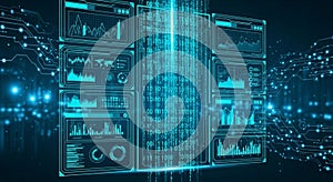 Evokes a sense of advanced technology and data analytics typical