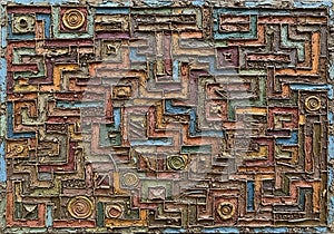 Evokes a sense of depth and intricacy, with layered elements