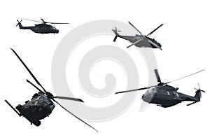 Evolution of flight of a military helicopter