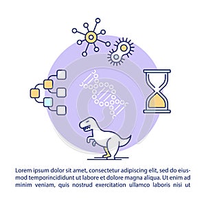 Evolution, heritable characteristics change concept icon with text. Mutation and genetic recombination. PPT page vector