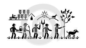 Evolution of Human Technology Line Art, vector design Generative AI