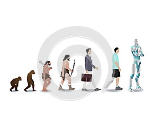 Evolution human to robot cyborg, history man evolve photo