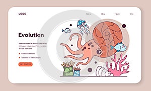 Evolution of life forms on Earth. Paleozoic era. Ancient photo