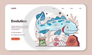 Evolution of life forms on Earth. Paleozoic era' undersea life. Extinct animal.