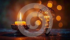 Evolution of Light Candle and Edison Bulb