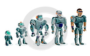 Evolution of robots, technological progress