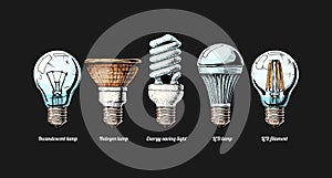 Evolution set of light bulb