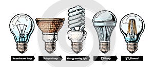 Evolution set of light bulb