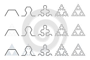 Evolution of a Sierpinski arrowhead, a plane fractal curve