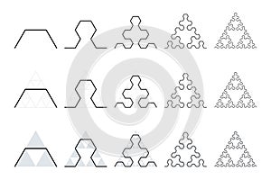 Evolution of a Sierpinski arrowhead, a plane fractal curve photo